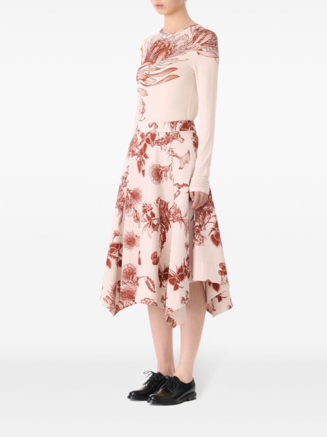 

Jason Wu Collection футболка с длинными рукавами и цветочным принтом, нейтральный цвет