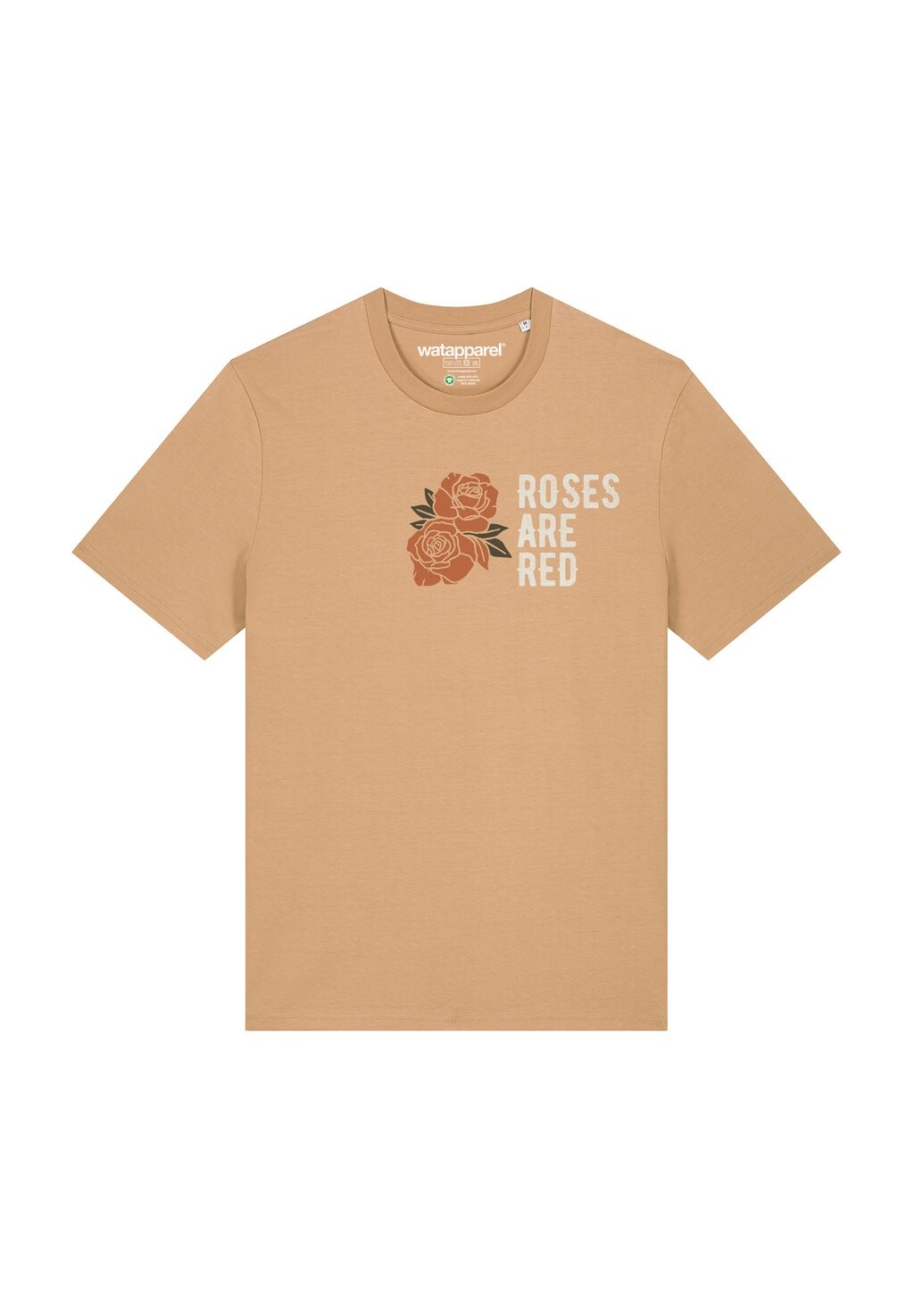 

Футболка с принтом ROSES ARE RED watapparel, бежевый