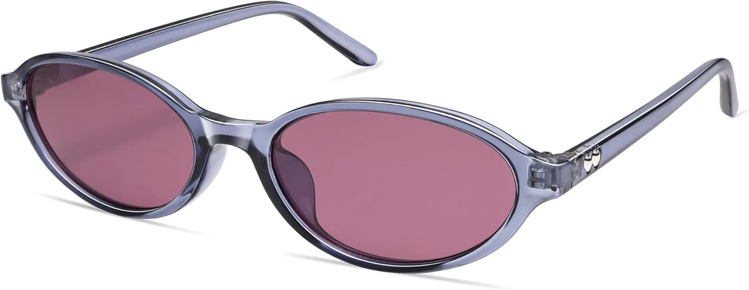 

Ретро-солнцезащитные очки в форме «кошачий глаз» овальной формы для женщин, в стиле 90-х, легкие, узкие, модные солнцезащитные очки AP3735 Appassal, C5 Purple/Purple