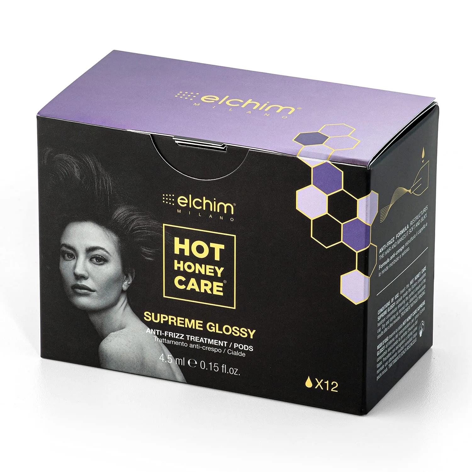 Elchim Hot Honey Care: система против пушистости и блеска для сухих и поврежденных волос, сыворотка и набор для укладки феном, концентратор для фенов Elchim Compact — фото 4