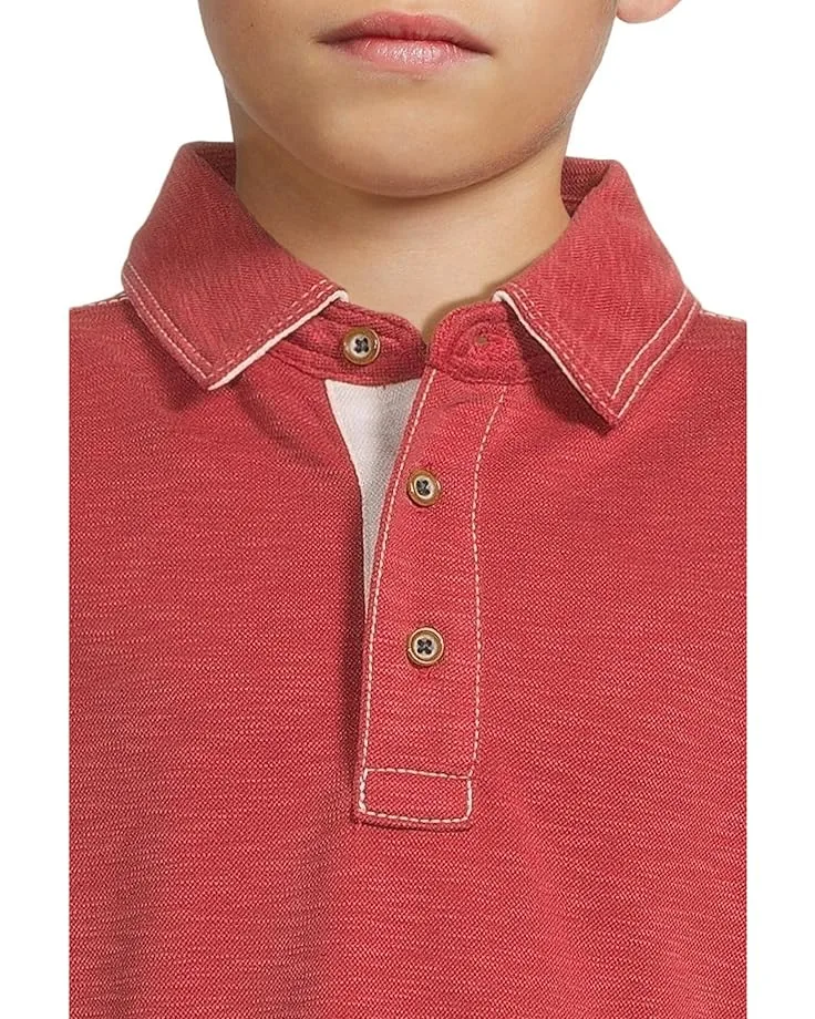 Поло Johnston & Murphy Kids Vintage Slub Polo (Big Kid), RedSee Less — фото 3