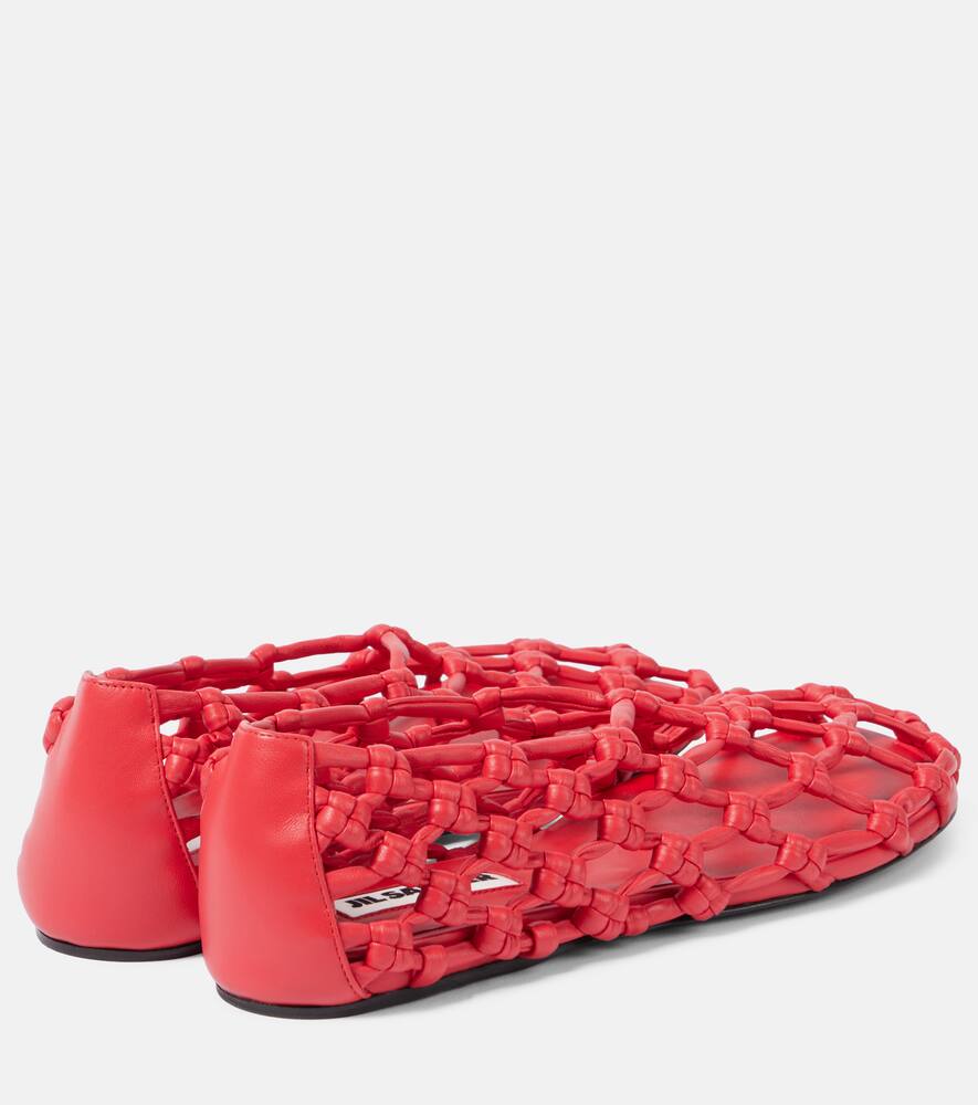 Плоские туфли из кожи с узлом Jil Sander, Rouge — фото 2