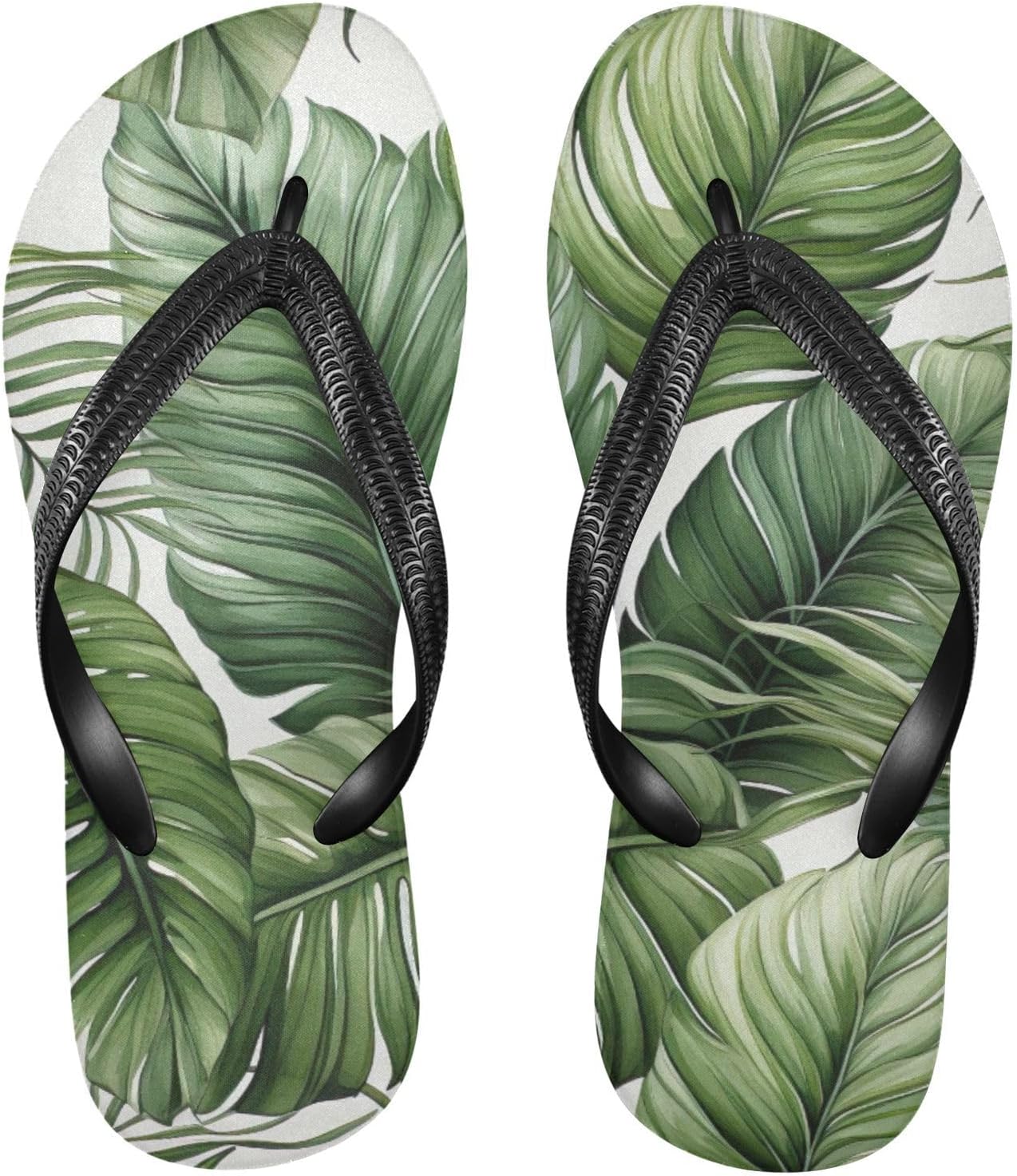 

Женские и мужские летние пляжные шлепанцы Palm Leaf с тропическим дизайном, для душа Kfbe