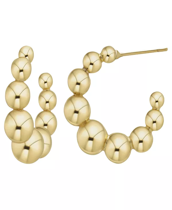 

Серьги-Кольца с шариками из 14-каратного золота Macy'S, gold