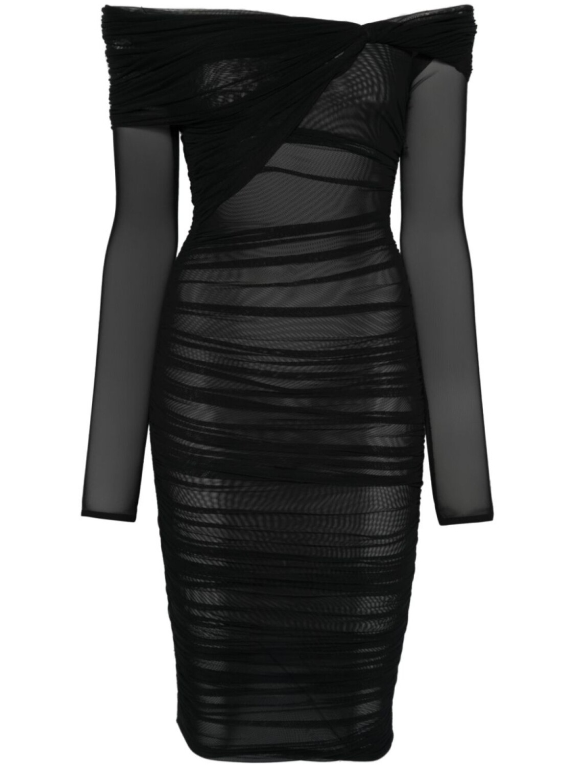 

Mugler платье мини с открытыми плечами, черный