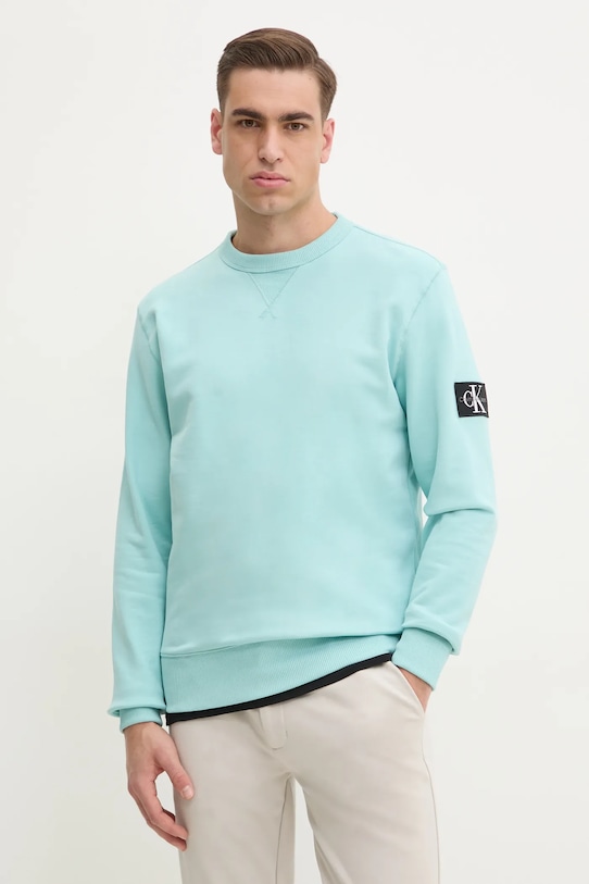 

Хлопковая толстовка Calvin Klein Jeans, бирюзовый