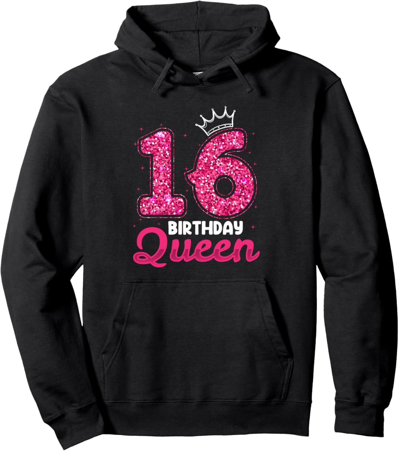

Королева дня рождения, 16 лет, 16-летие, мой 16-й день рождения, худи Cute Birthday Queen Designs For Girls Women Bday, черный