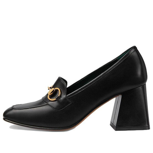 Кроссовки web accent leather pumps 'black' Gucci, черный