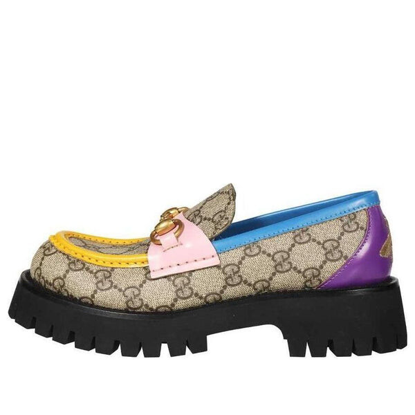 Кроссовки gg lug sole horsebit loafer 'multicolor' Gucci, бежевый