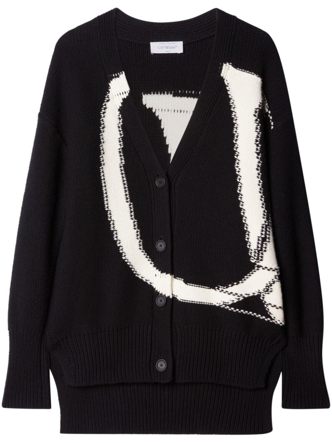 

Off-White шерстяной кардиган с логотипом, черный
