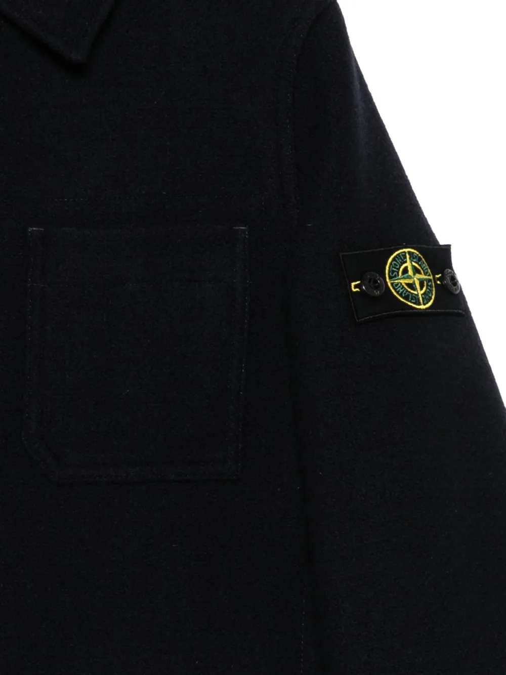 Куртка на молнии с накладным карманом Stone Island Junior, синий — фото 3