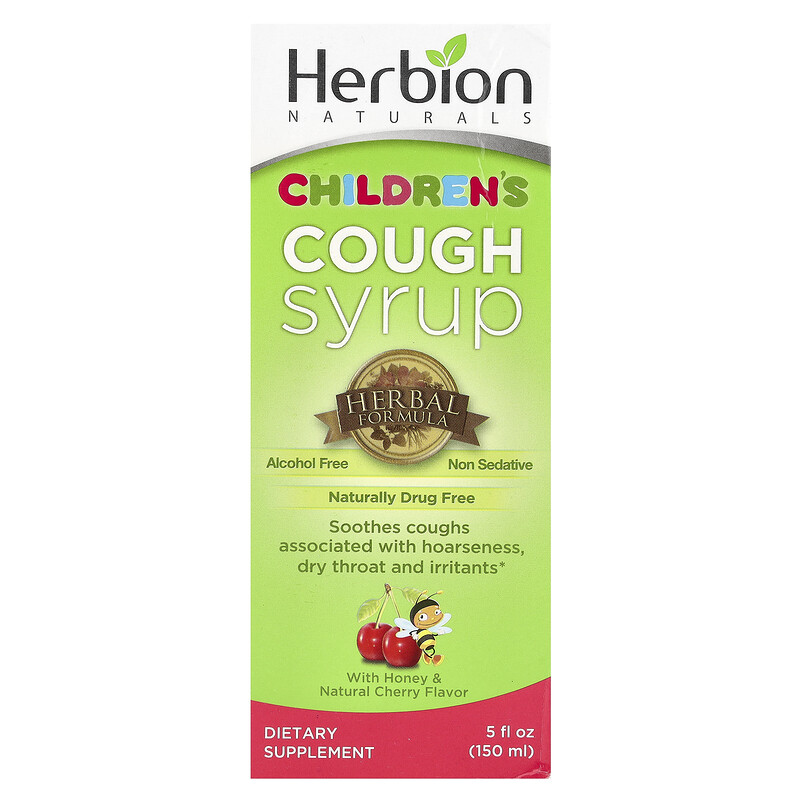

Herbion Naturals, Детский сироп от кашля, без спирта, с медом и натуральной вишней, 150 мл (5 жидк. унц.)