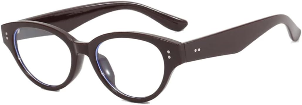 

Модные винтажные солнцезащитные очки для женщин в стиле «кошачий глаз» с заклепками, маленькая оправа, защита от УФ-излучения для путешествий, женские очки UV400 VVTWSSW, Coffee Clear