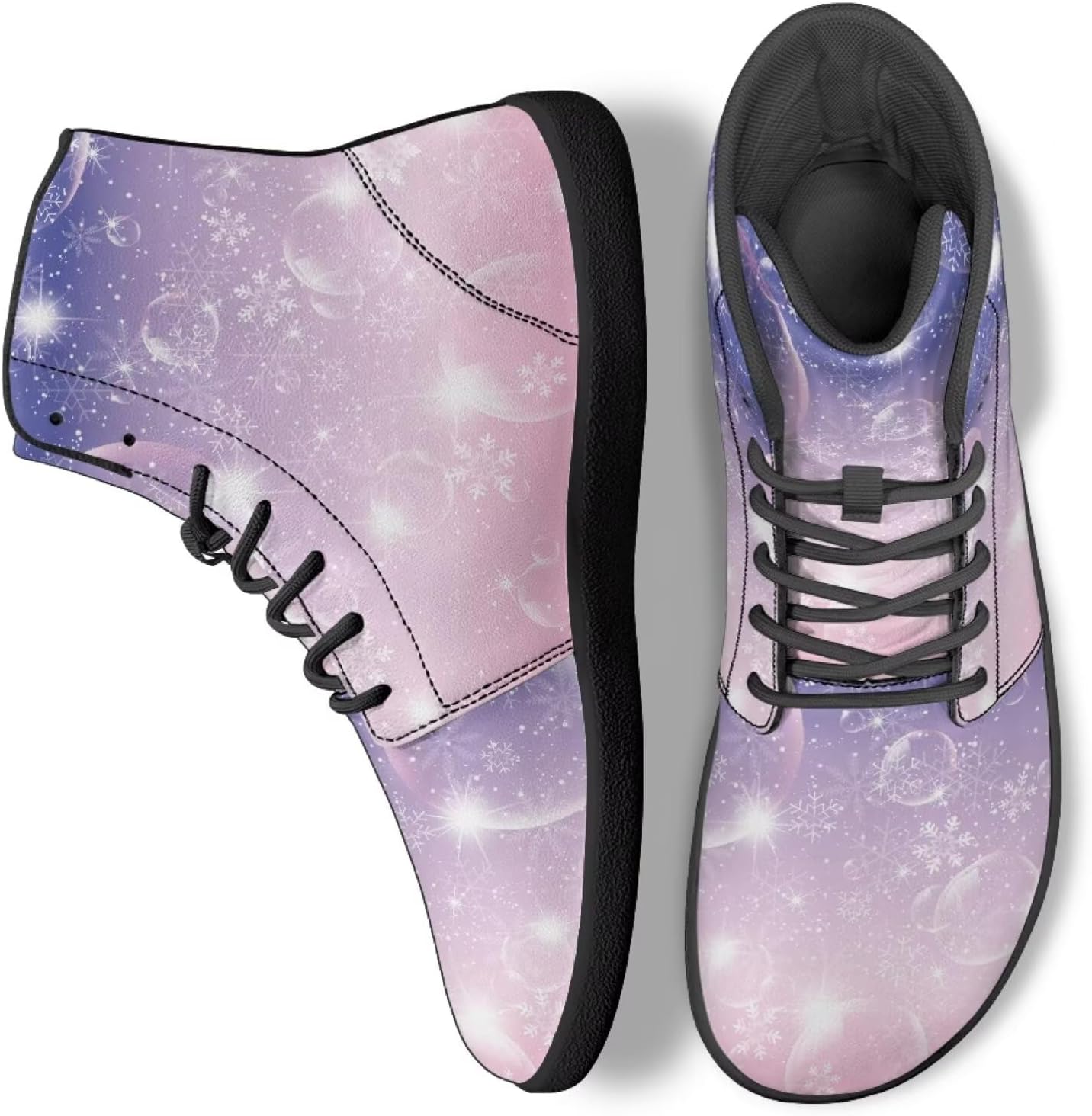 

Трекинговые кроссовки Binienty для мужчин и женщин с художественным дизайном, высокие, из ПУ-кожи, босоножки для бега, ходьбы и кемпинга, розовый