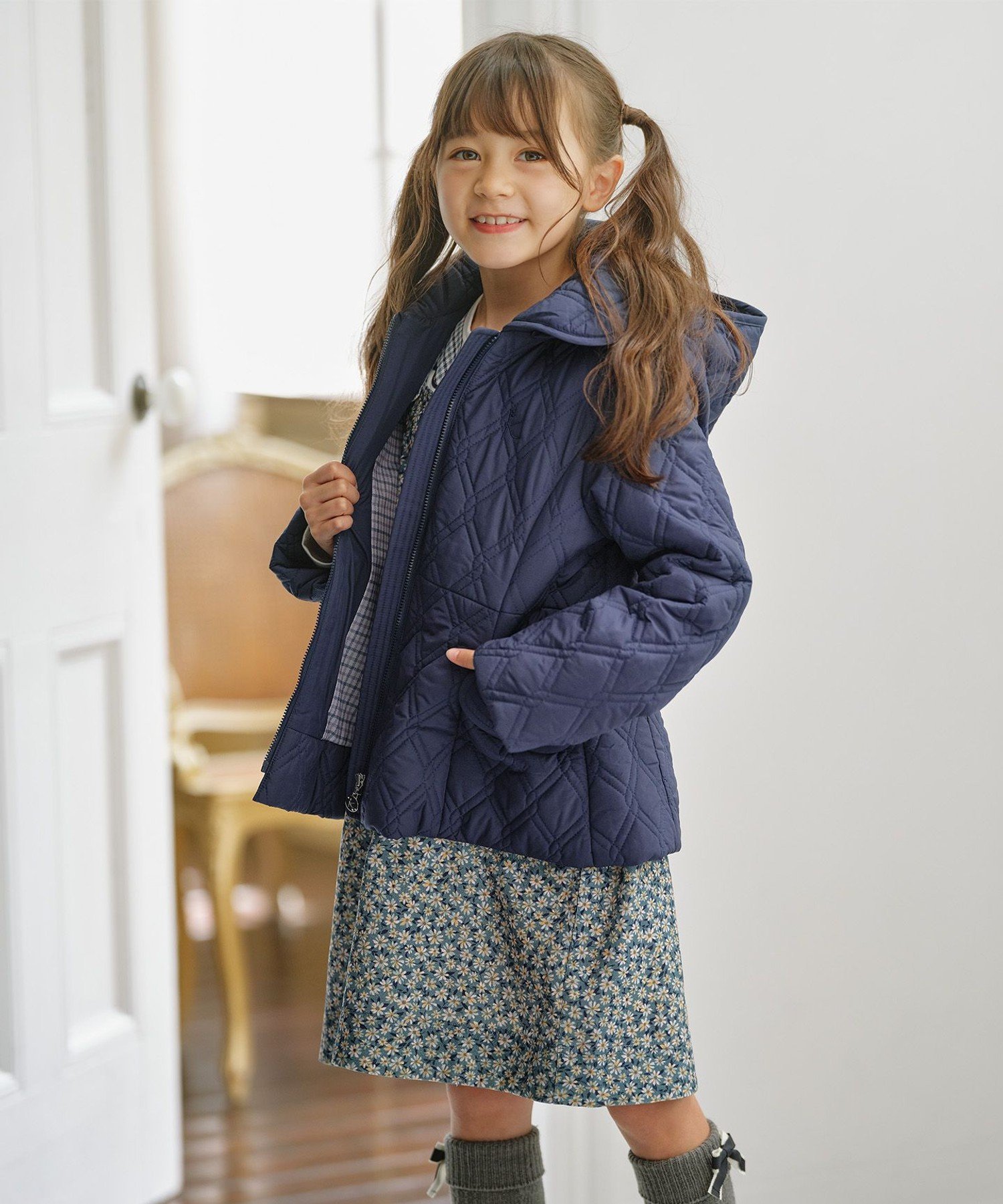[110-140 см] Стеганое пальто Kids Suite, Navy [075]