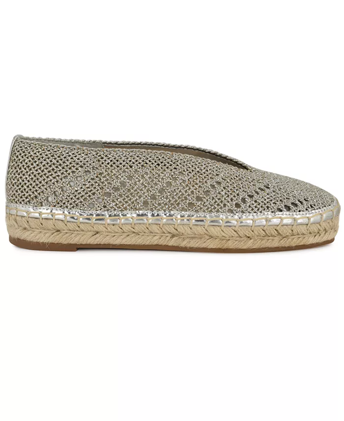Женские эспадрильи Rorie Woven Slip-On на плоской подошве Nine West, серебряный — фото 2