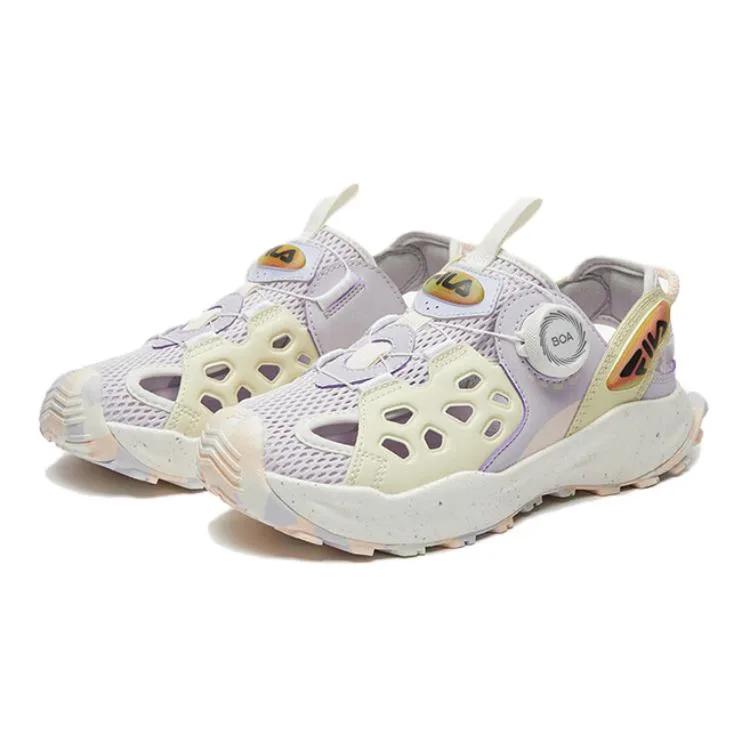 FILA KIDS Детские сандалии с противоскользящей подошвой и вентиляцией, фиолетовые и желтые — фото 3