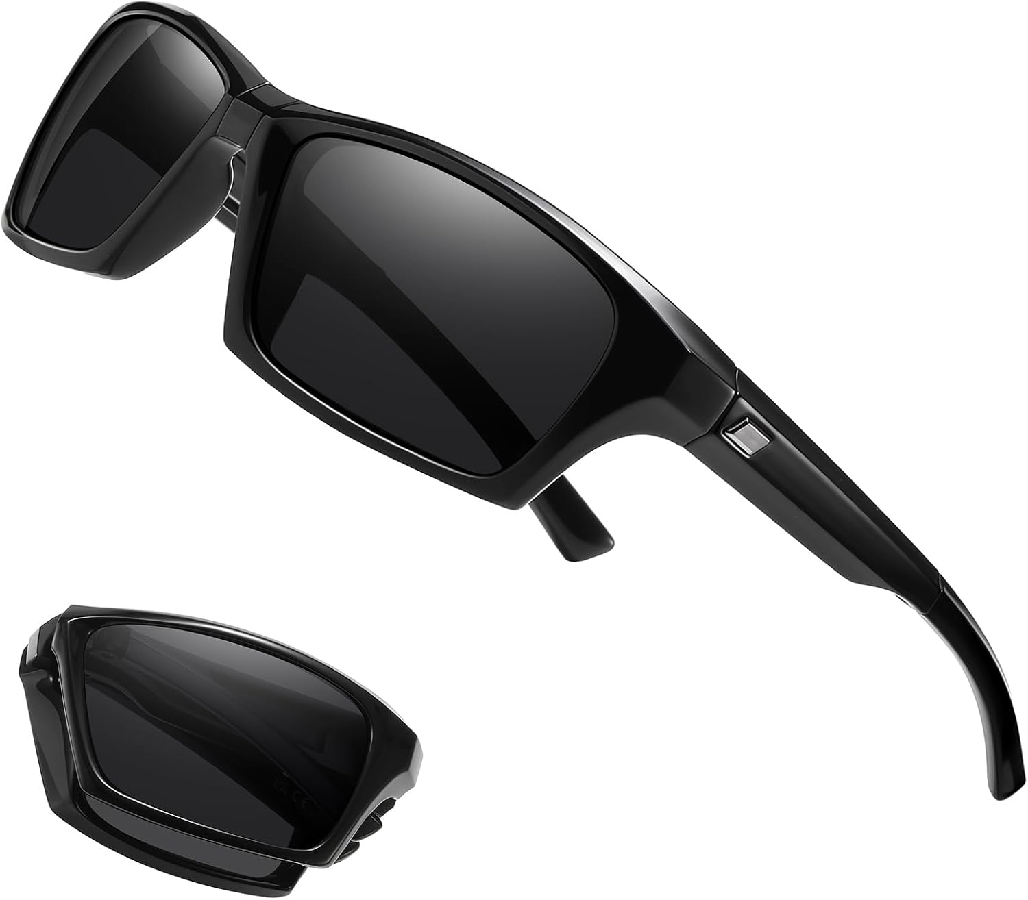 

Спортивные складные солнцезащитные очки Barcur для мужчин и женщин, оправа TR90, поляризованные солнцезащитные очки для вождения, рыбалки и занятий спортом на открытом воздухе, Glossblack