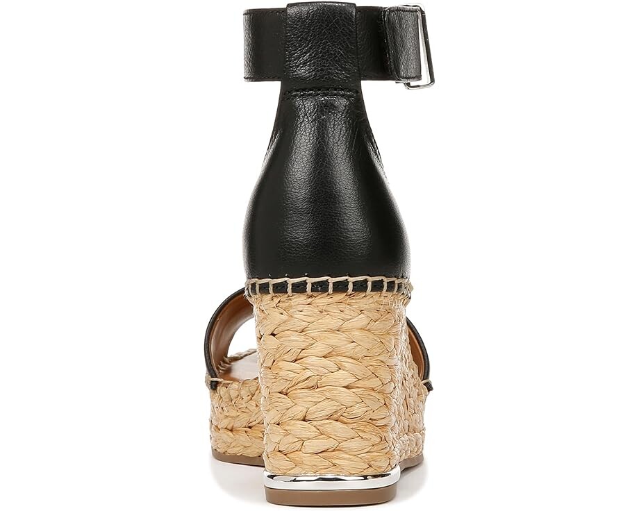 Сандалии Franco Sarto Clemens Raffia Espadrille Wedge Heel, цвет Black Leather — фото 4