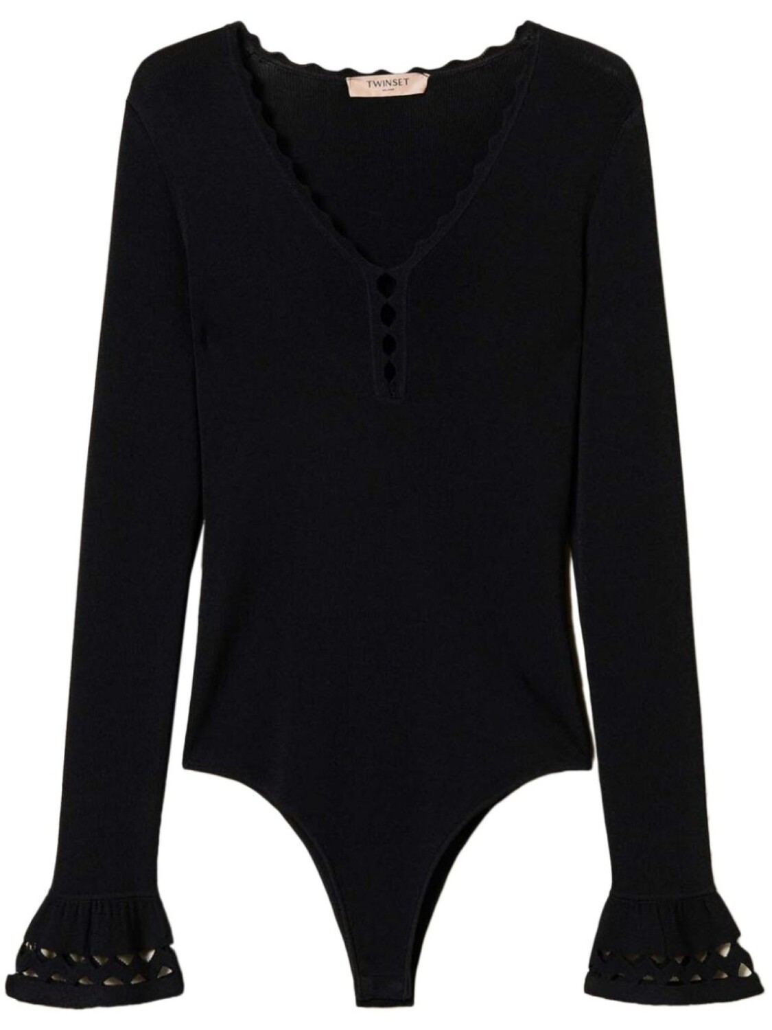 

TWINSET трикотажное боди с геометричным узором, черный