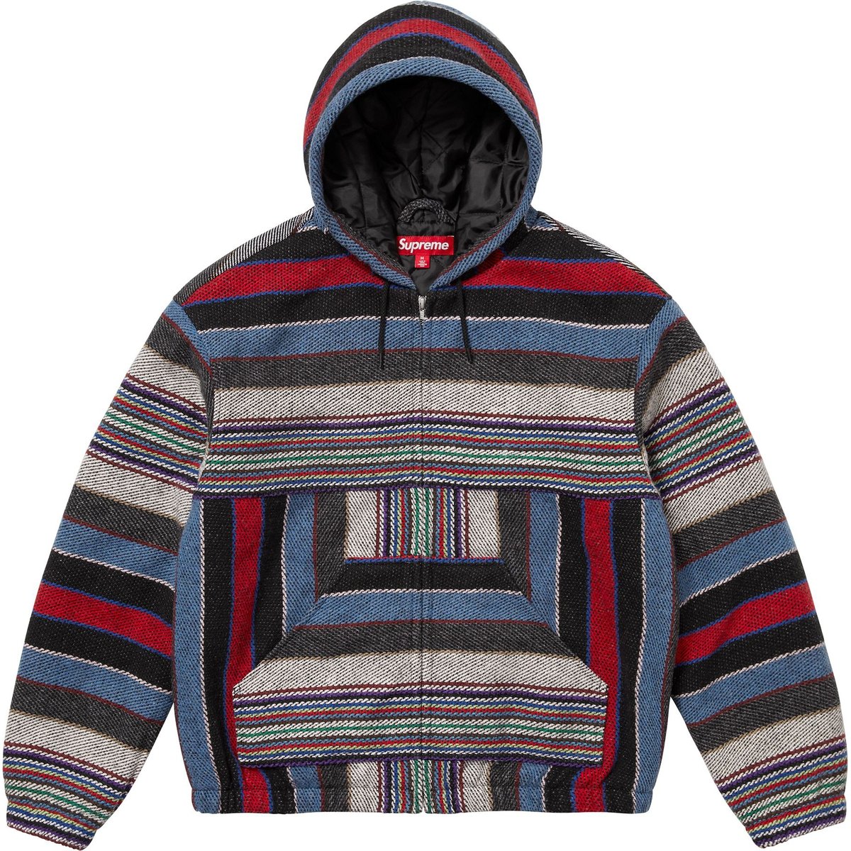 

Supreme Тканая полосатая куртка с капюшоном, Black
