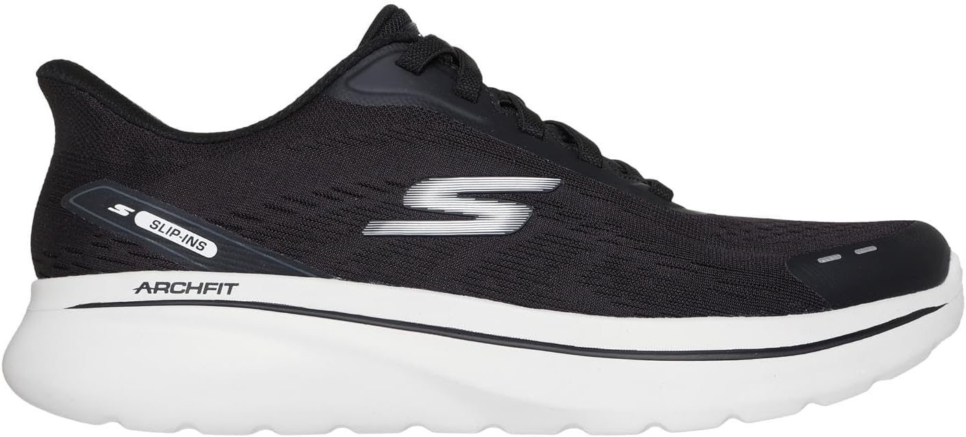 Мужские кроссовки Skechers Go Walk Arch Fit N-Joy без застежек с поддержкой свода стопы, белый/черный — фото 4