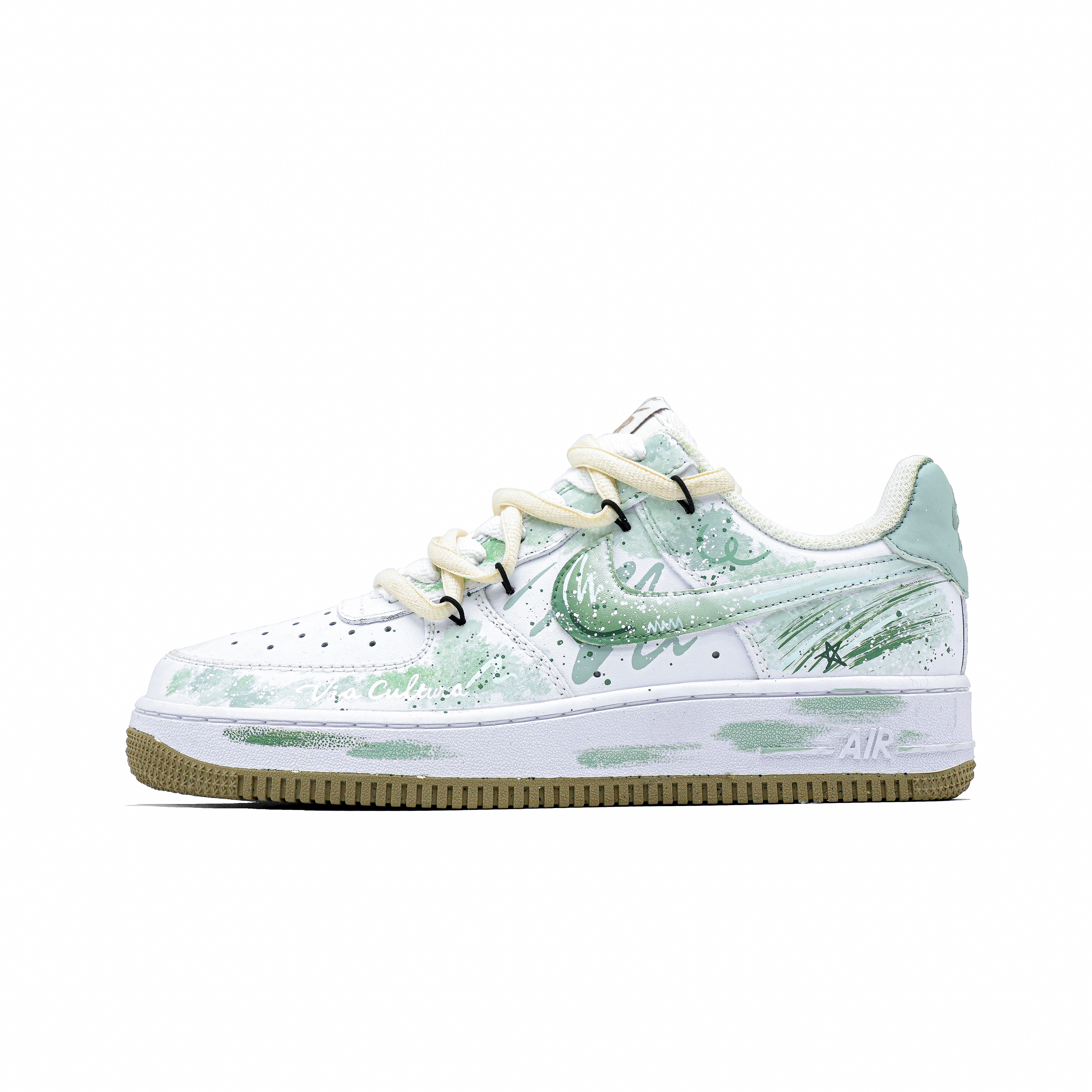 

Nike Кроссовки Air Force 1 Youth Memories с амортизацией, износостойкие, низкие, для скейтбординга, мужские, белые, зеленые