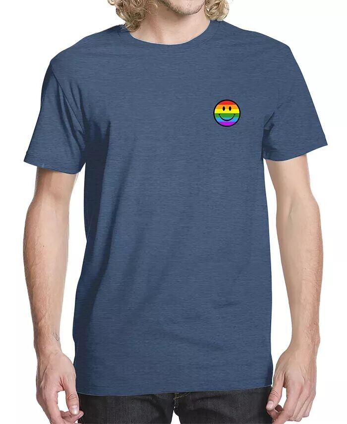 

Мужская футболка с рисунком смайлика и радуги Buzz Shirts