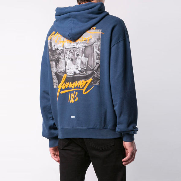 Толстовка mens summer over popover hoody blue Off-White, синий — фото 3