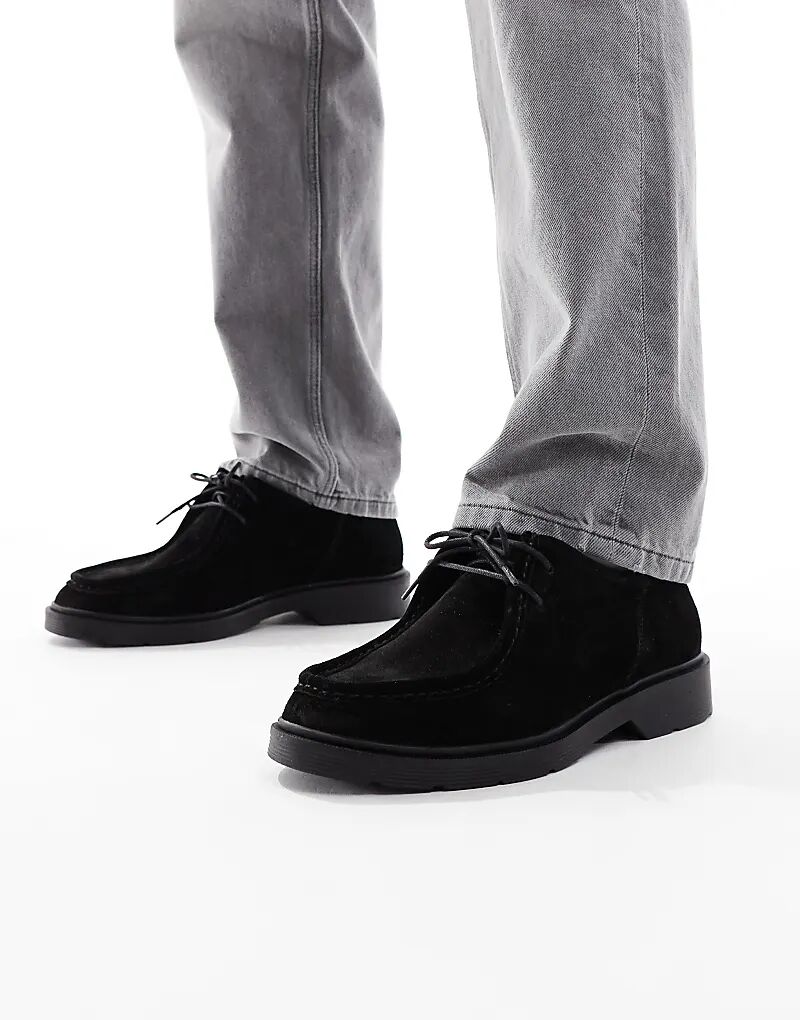 

Замшевые мокасины Jack & Jones черного цвета