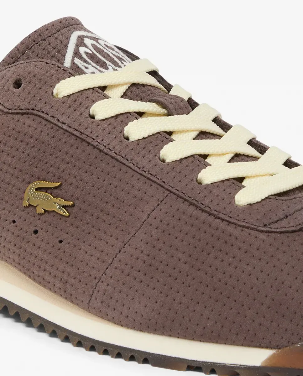 Мужские кожаные кроссовки Club-Low коричневого цвета Lacoste, черный — фото 4