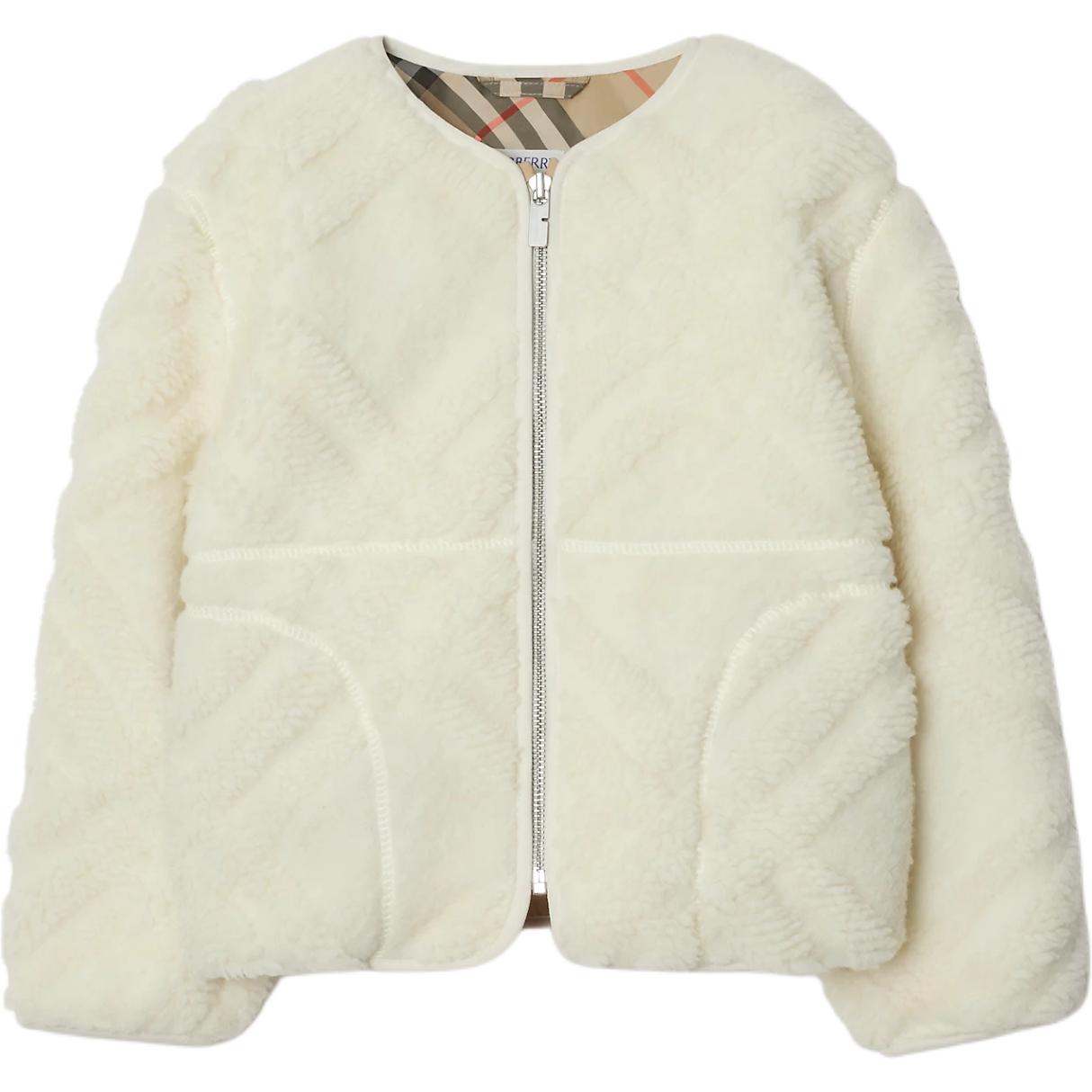 

Белая детская толстовка с молнией и карманом, однотонная, с длинным рукавом Burberry, белый