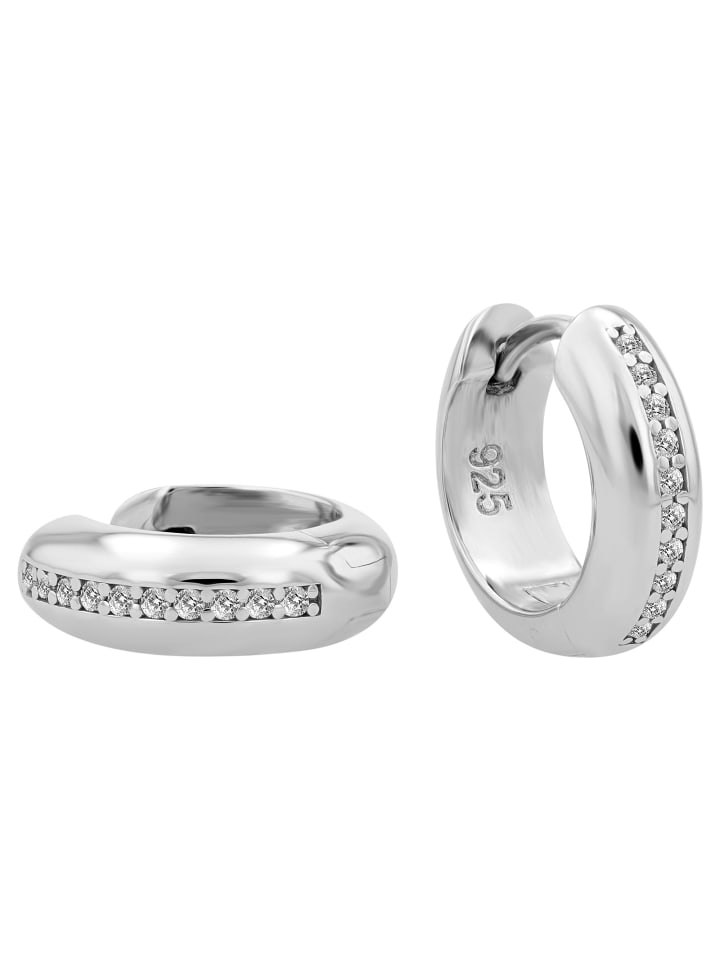 

Adeliás Женские серьги - серьги-кольца на шарнирах из серебра 925 пробы с кубическим цирконием в серебре