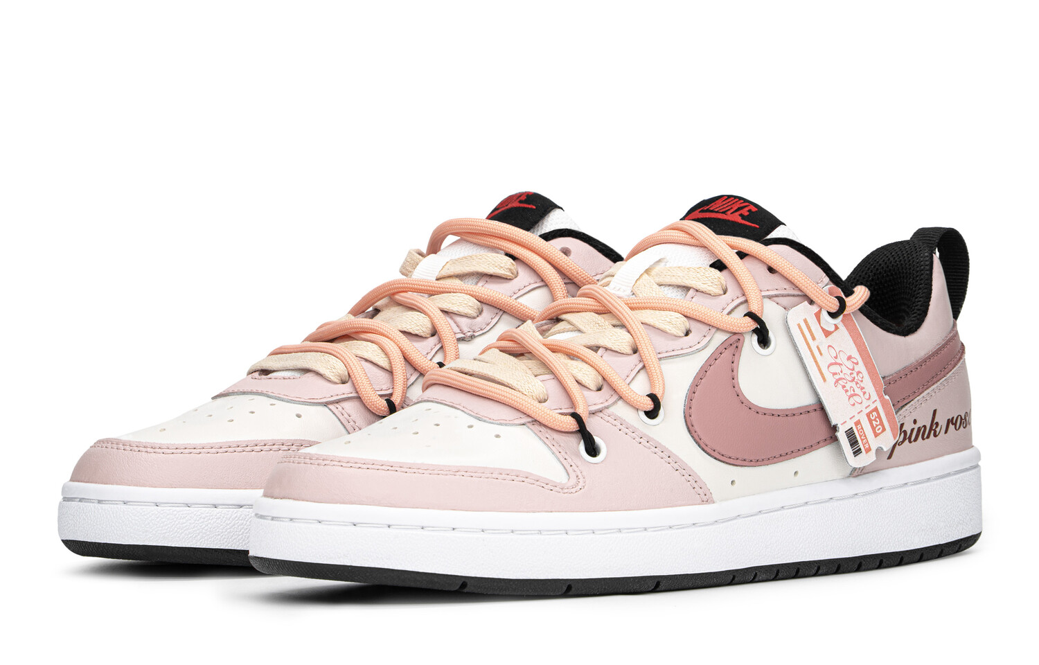 

Кроссовки Nike Court Borough Series Skateboard Shoes Women's Low-Top Beige Pink