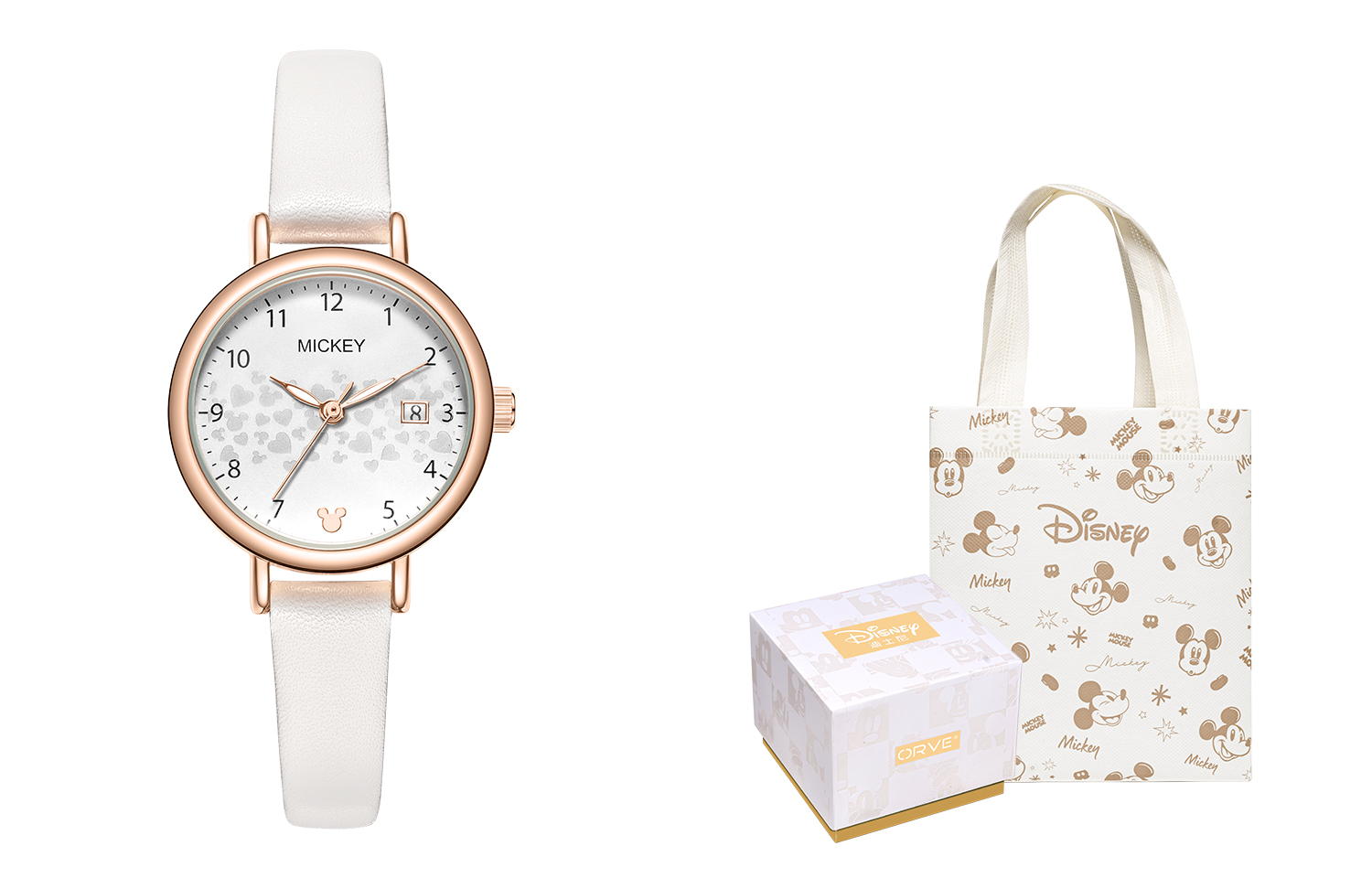 

Disney Часы Mickey Series Quartz Movement Leather Watch Bands Watch Women's Watch White Dial, White Dial