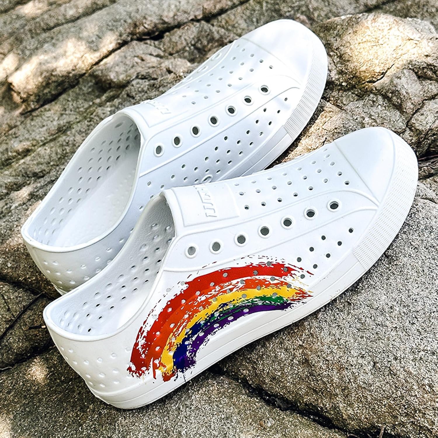 Яркие женские сабо с принтом для сада Fliozy, Rainbow — фото 2