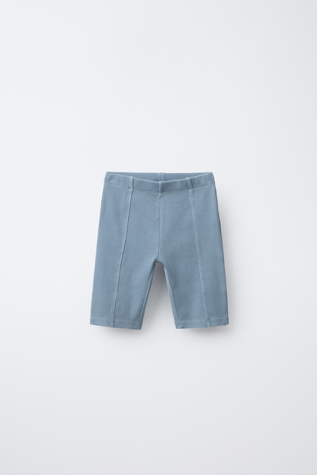 

Велосипедные леггинсы в рубчик с эффектом стирки ZARA, цвет Faded blue