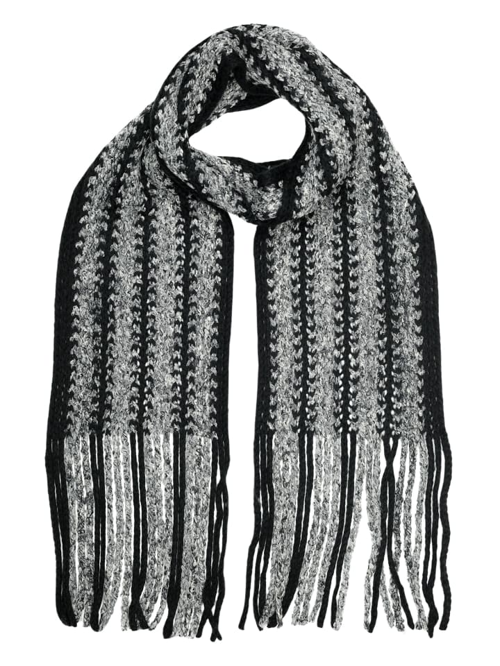 

Зимний шарф крупной вязки черного цвета collezione alessandro