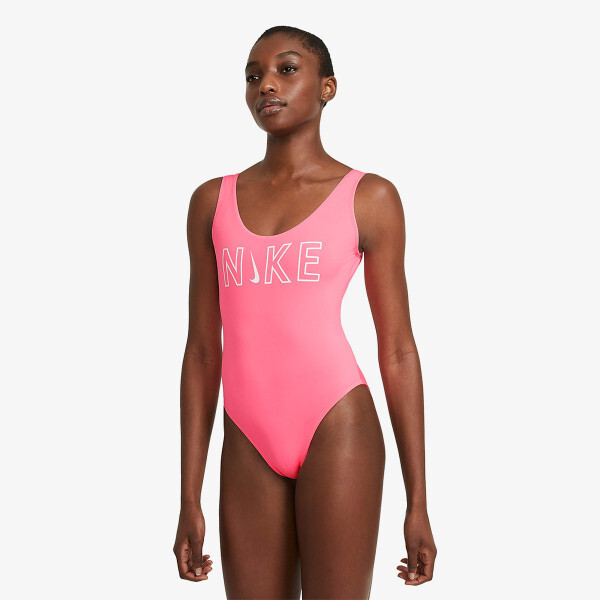 

Цельный купальник с U-образной спинкой Nike, розовый