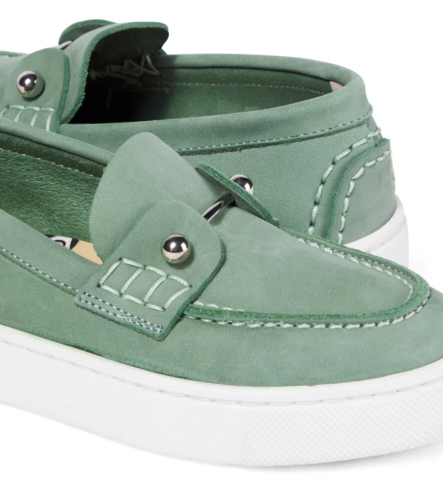 Кожаные лодочные туфли Chambelikid Christian Louboutin Kids, зеленый — фото 4