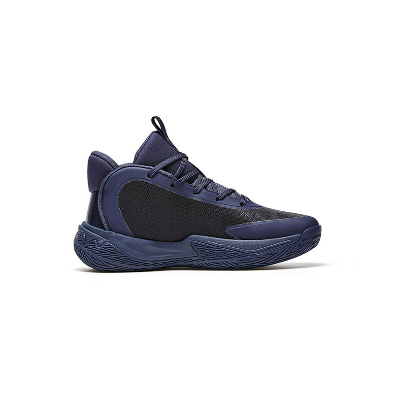 Коллекция Basketball высокие детские баскетбольные кроссовки Kids' Under Armour, синий/черный — фото 4