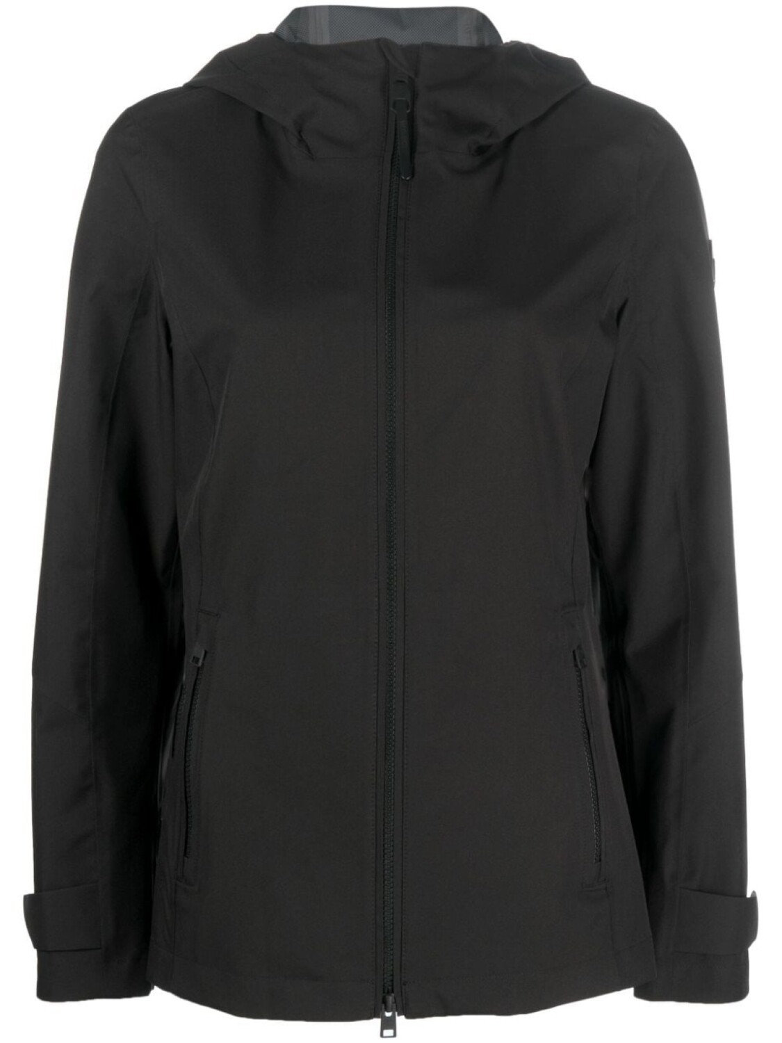 

Woolrich куртка на молнии с капюшоном и нашивкой-логотипом, черный