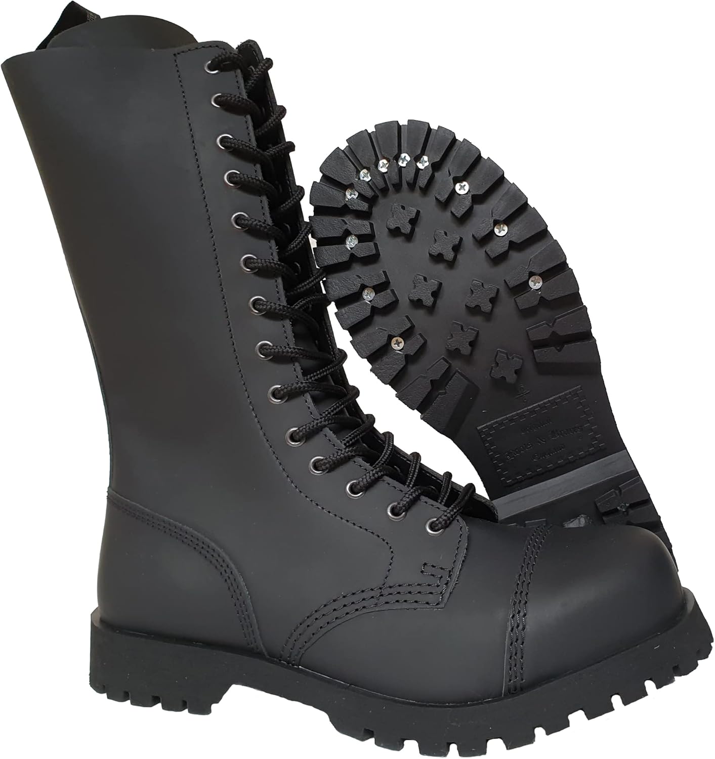 

Мужские черные ботинки Boots Braces England с 14 дырками, матовой стальной носок, рейнджерские Spirit Of England