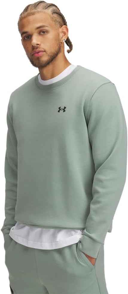

Under Armour мужская флисовая толстовка с круглым вырезом, (348) Silica Green/Black