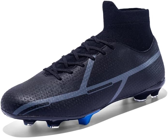 

Мужские футбольные бутсы с высоким голенищем для подростков, спортивная обувь для футбола на улице, кроссовки для тренировок для больших мальчиков Jiebuniao, черный