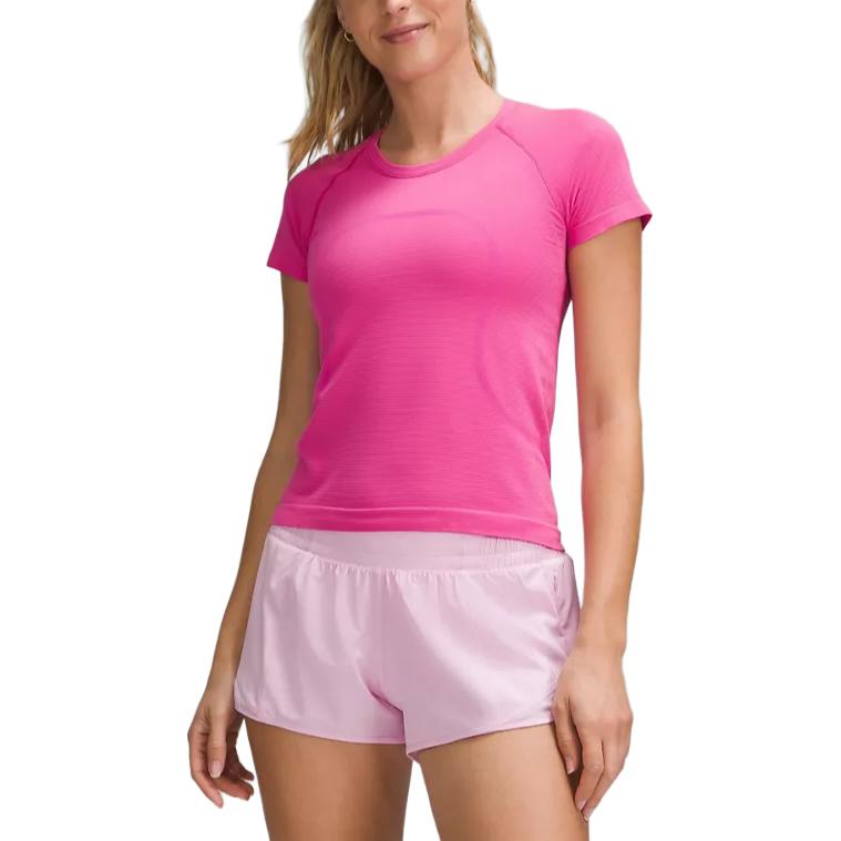

Женская спортивная одежда Swiftly Tech Lululemon, Hazy Pink Stretch Stripes/Brown Pink SXPH/DCOP