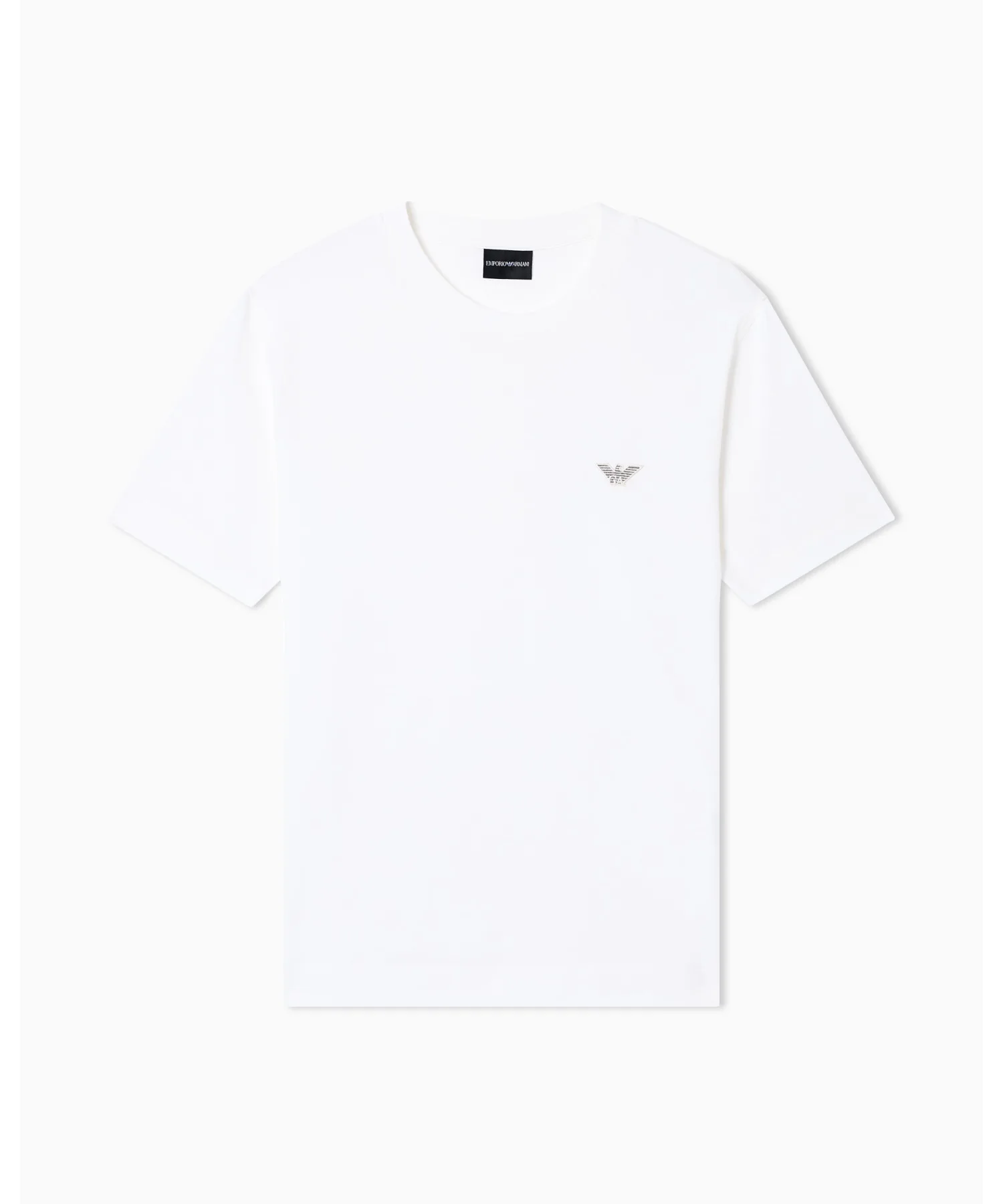 Мужская футболка EMPORIO ARMANI Slim Fit из плотного хлопка тёмно-синяя — фото 2