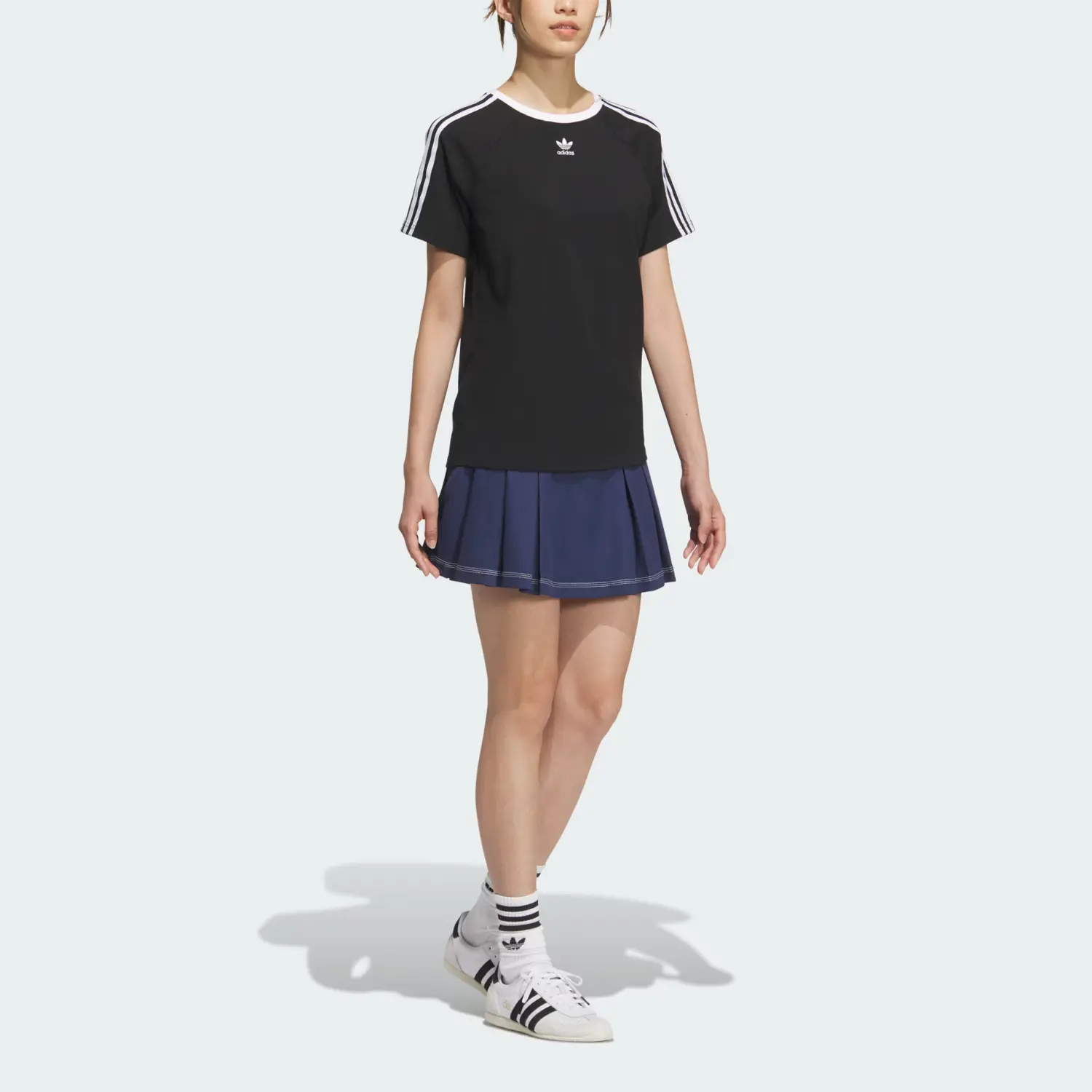 Adidas Originals Ретро SS25 спорт спортивный клуб юбка повседневная короткая юбка женская dark indigo — фото 3