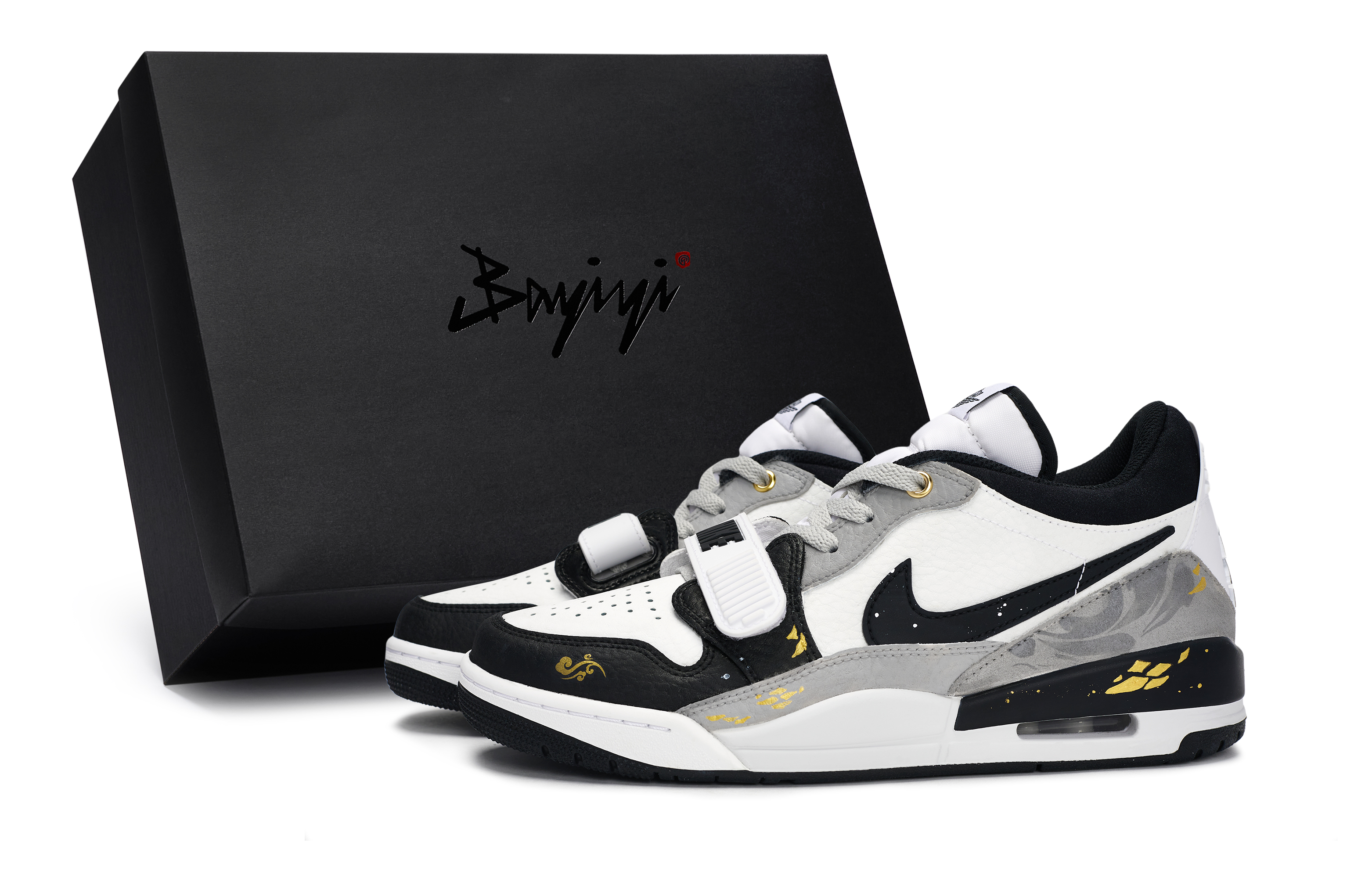 

Баскетбольные кроссовки Legacy 312 Vintage, низкие, мужские, серо-золотые Jordan, Black White Gray Gold