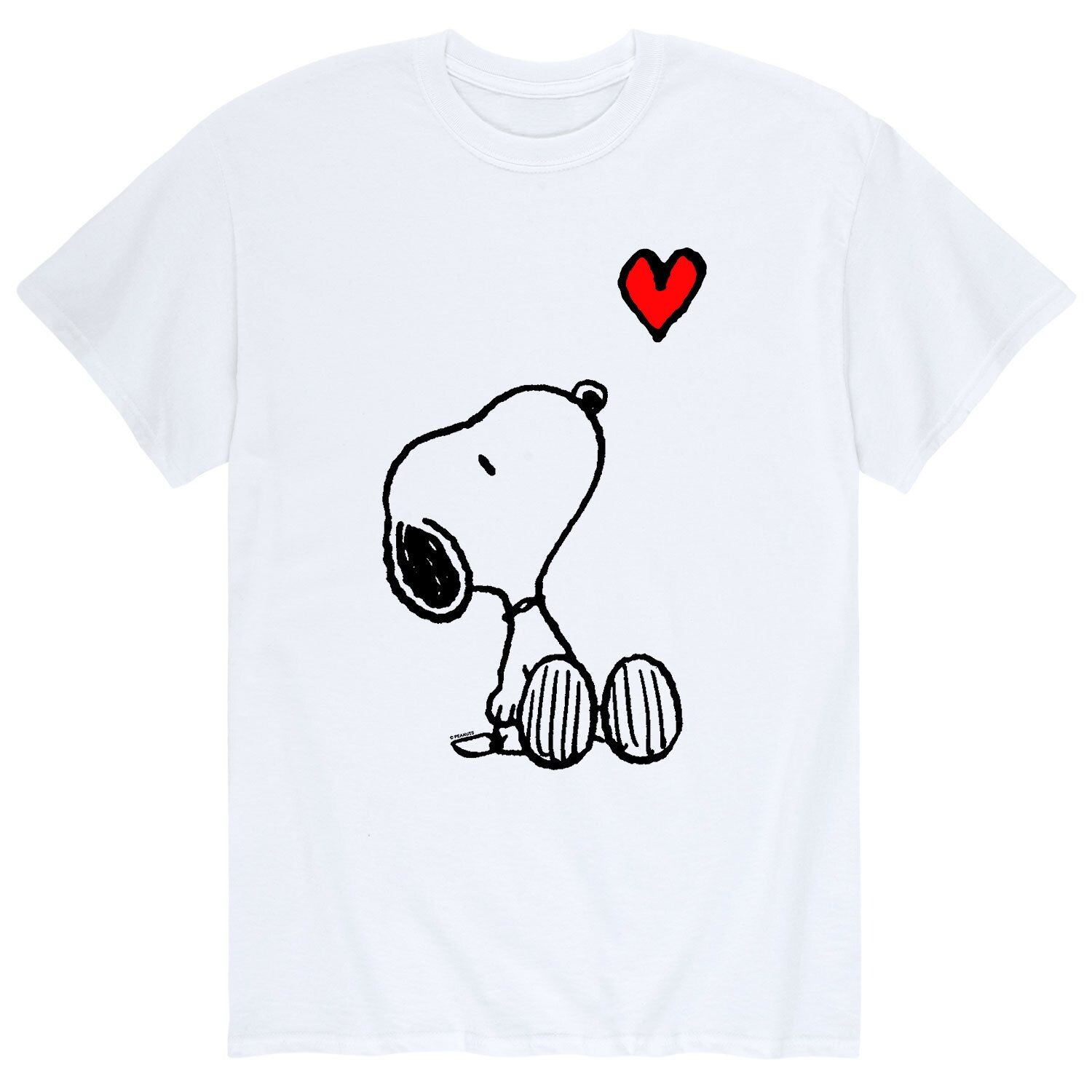 

Мужская футболка Peanuts Valentine Snoopy с красным сердцем Licensed Character, Красный, Мужская футболка Peanuts Valentine Snoopy с красным сердцем Licensed Character